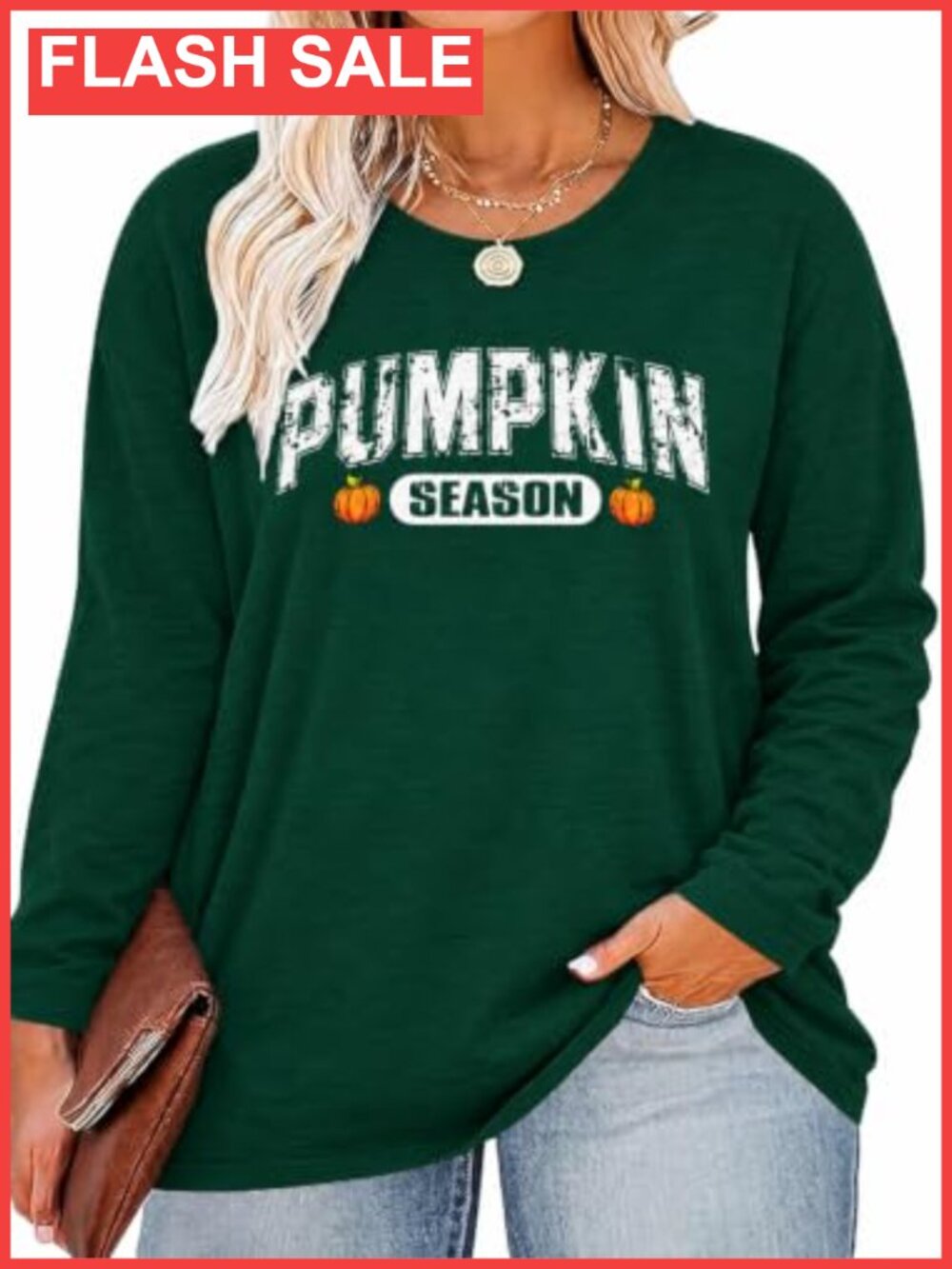 Plus Size Fall Pumpkin Long Sleeve Tee Thanksgiving Top